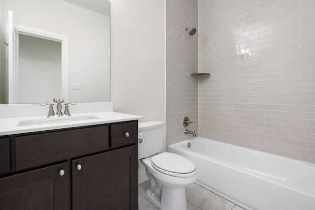 2304 Arroyo Grande, Leander, TX 78641 - bathroom with vanity, bathtub / shower combination, and tile patterned flooring