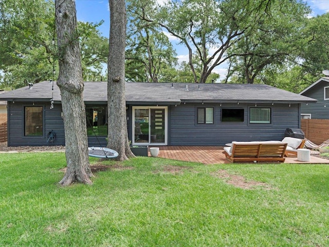 1907 Parkside Ln, Austin, TX 78745 - back of house featuring a deck and an outdoor living space