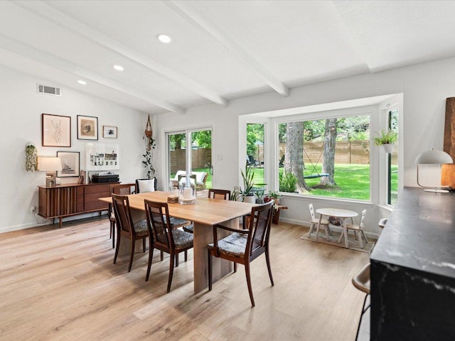 1907 Parkside Ln, Austin, TX 78745 - dining area with light wood finished floors and recessed lighting