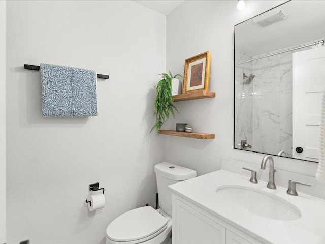 1907 Parkside Ln, Austin, TX 78745 - full bathroom with vanity and a marble finish shower