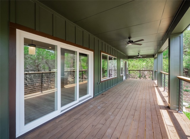 3013 Clark Ave, Lago Vista, TX 78645 - wooden porch with a ceiling fan