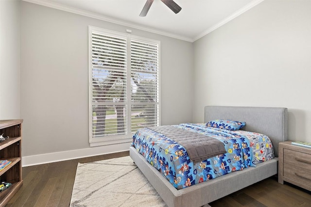 209 Ringtail Stream Dr, Lakeway, TX 78738 - bedroom with ornamental molding, multiple windows, wood finished floors, and ceiling fan