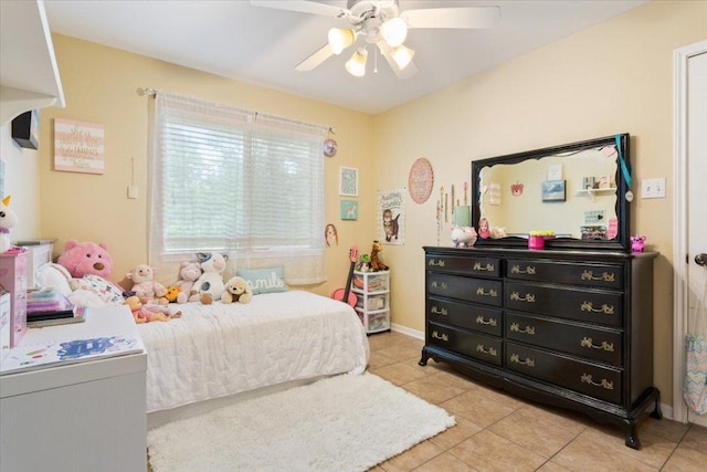 2802 Amber Forest Trl, Belton, TX 76513 - bedroom featuring light tile patterned flooring and a ceiling fan