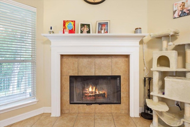 2802 Amber Forest Trl, Belton, TX 76513 - detailed view of a tile fireplace and baseboards