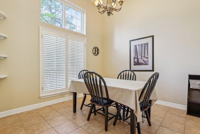 2802 Amber Forest Trl, Belton, TX 76513 - dining area featuring a chandelier and light tile patterned flooring