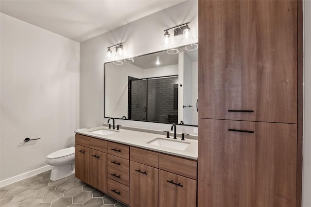 4510 Terry-O Ln Unit 322, Austin, TX 78745 - full bathroom with double vanity, tile patterned flooring, and a stall shower