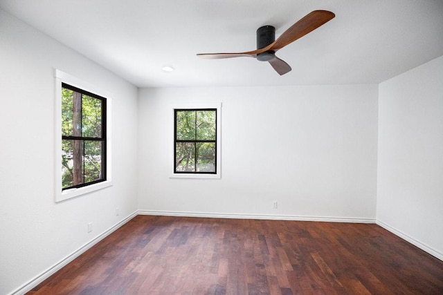 1703 Graywood Cv, Austin, TX 78704 - spare room featuring healthy amount of natural light, wood finished floors, a ceiling fan, and recessed lighting