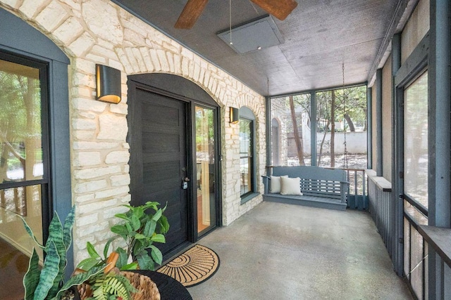 1703 Graywood Cv, Austin, TX 78704 - sunroom with ceiling fan
