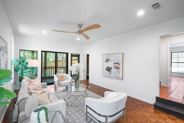 1703 Graywood Cv, Austin, TX 78704 - living area featuring recessed lighting and a ceiling fan