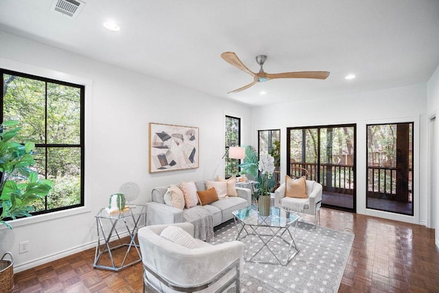 1703 Graywood Cv, Austin, TX 78704 - living area with ceiling fan and recessed lighting