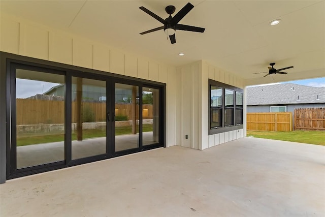 837 Birch Ln, Cottonwood Shores, TX 78657 - view of patio featuring ceiling fan