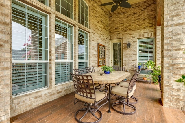 117 N Whitley Dr, Austin, TX 78738 - view of patio / terrace featuring outdoor dining space and a ceiling fan