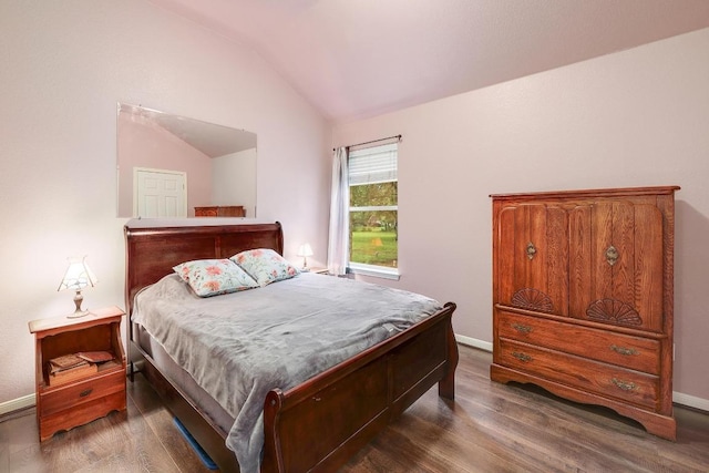 210 Buoy Cir, Georgetown, TX 78633 - bedroom featuring vaulted ceiling and wood finished floors