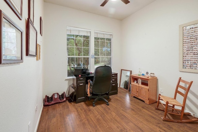 210 Buoy Cir, Georgetown, TX 78633 - office with wood finished floors and a ceiling fan