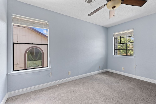 1102 Forest Oaks Path, Cedar Park, TX 78613 - spare room featuring carpet flooring, ceiling fan, and a textured ceiling