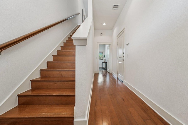 2520 Bluebonnet Ln Unit 48, Austin, TX 78704 - stairs featuring recessed lighting and hardwood / wood-style floors