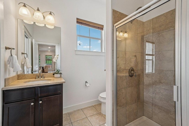 2520 Bluebonnet Ln Unit 48, Austin, TX 78704 - bathroom with a shower stall, vanity, and tile patterned flooring