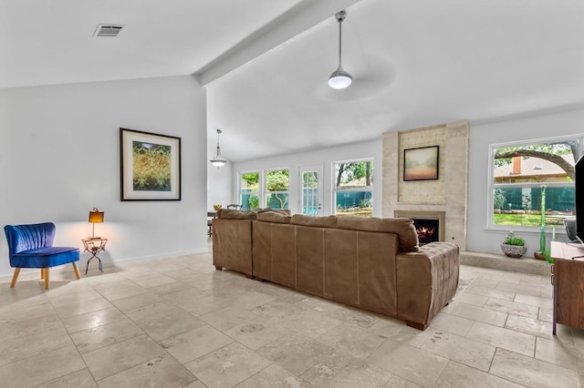 1305 Doonesbury Dr, Austin, TX 78758 - living room with a large fireplace and baseboards