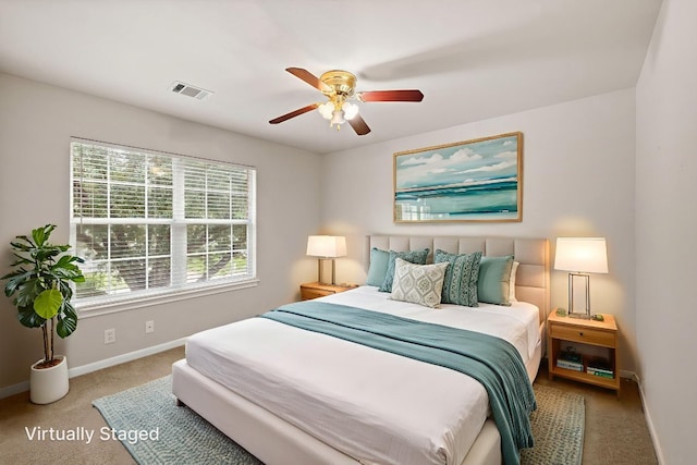 2732 Cascade Falls Dr, Austin, TX 78738 - carpeted bedroom with baseboards and a ceiling fan