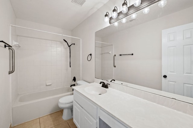 2732 Cascade Falls Dr, Austin, TX 78738 - bathroom with vanity, shower / bathtub combination, and tile patterned flooring