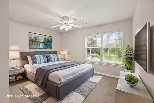 2732 Cascade Falls Dr, Austin, TX 78738 - bedroom featuring carpet flooring and a ceiling fan