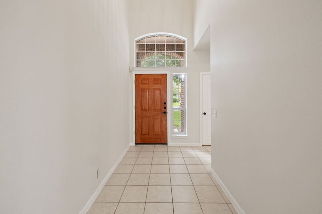 2732 Cascade Falls Dr, Austin, TX 78738 - foyer featuring a high ceiling and light tile patterned floors
