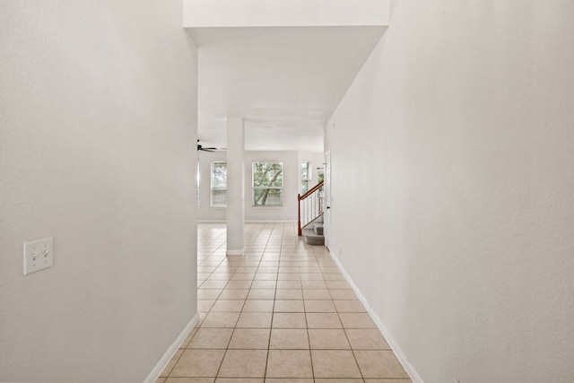 2732 Cascade Falls Dr, Austin, TX 78738 - hall with light tile patterned floors and stairway