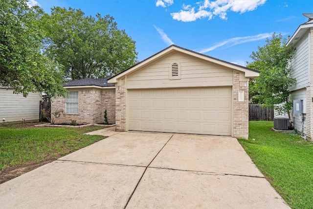 2012 Charlotte Way, Round Rock, TX 78664 - ranch-style house with brick siding, a front lawn, concrete driveway, and an attached garage
