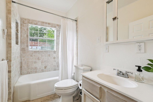 1916 Pecan St, Bastrop, TX 78602 - full bathroom featuring vanity and shower / bathtub combination with curtain