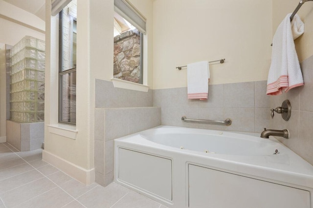 105 Outcrop View Ln, Austin, TX 78738 - bathroom with tile patterned floors and a tub with jets