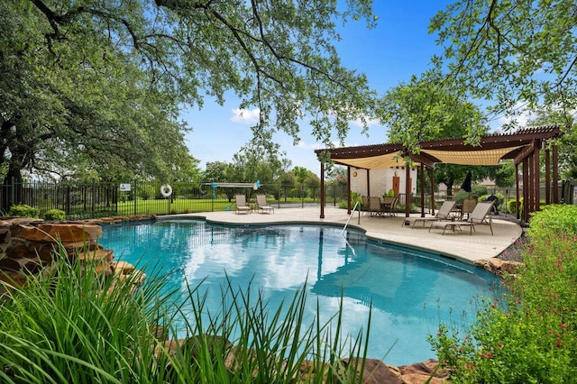 105 Outcrop View Ln, Austin, TX 78738 - view of pool with a patio area and a pergola