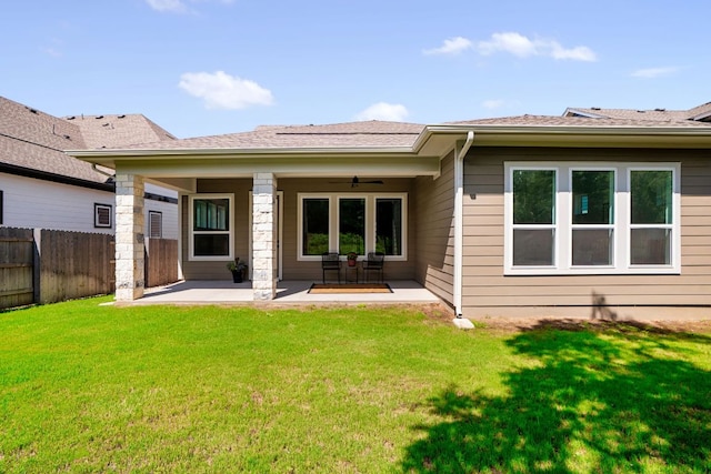 352 Moonlit Stream Pass, Dripping Springs, TX 78620 - back of house featuring a patio area and ceiling fan