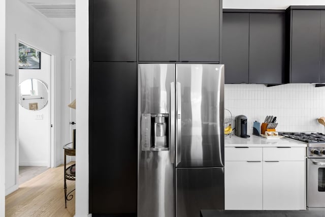 5509 Clay Ave Unit 2, Austin, TX 78756 - kitchen with appliances with stainless steel finishes, modern cabinets, backsplash, and light countertops