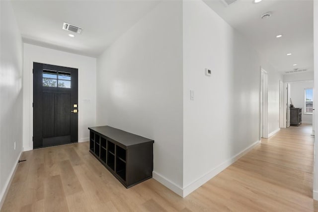 1101 Floradale Dr, Austin, TX 78753 - entrance foyer with light wood finished floors, healthy amount of natural light, and recessed lighting
