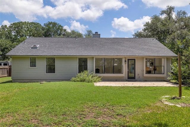 2502 W Messick Loop, Round Rock, TX 78681 - rear view of property with a patio area and a chimney