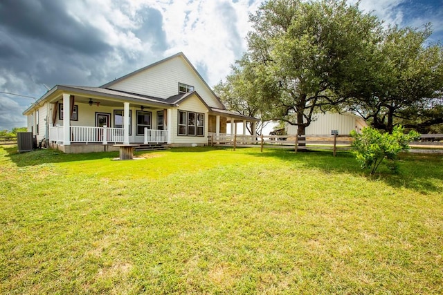 15020 Hero Way W, Leander, TX 78641 - rear view of house with ceiling fan and a porch