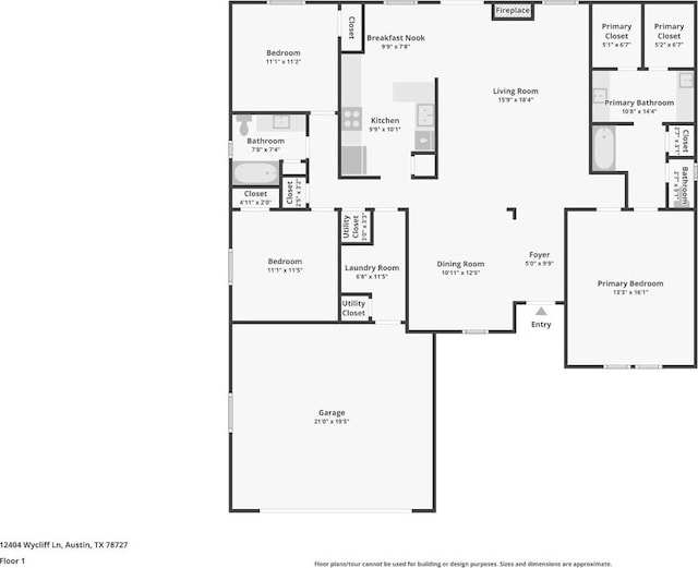 12404 Wycliff Ln, Austin, TX 78727 - view of room layout