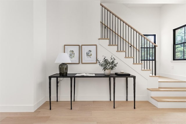 1703 Madison, Austin, TX 78757 - staircase with wood finished floors