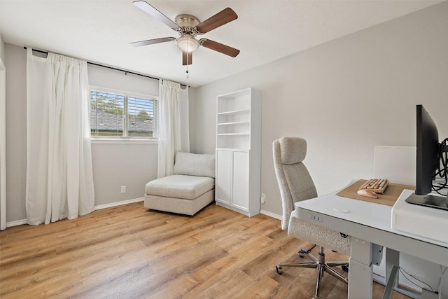 510 Heather Dr, Round Rock, TX 78664 - office area featuring wood finished floors and ceiling fan
