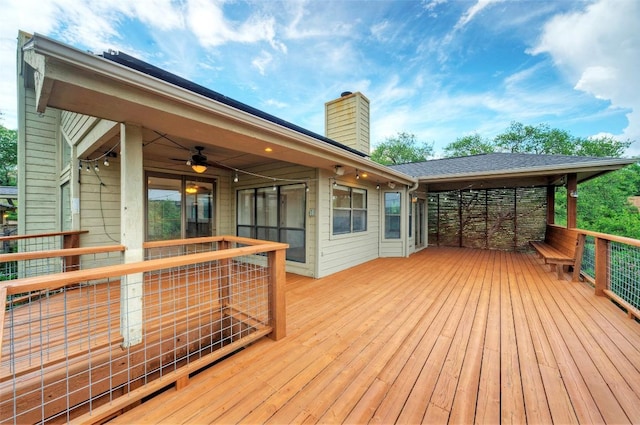6605 Ladera Norte, Austin, TX 78731 - wooden deck with ceiling fan
