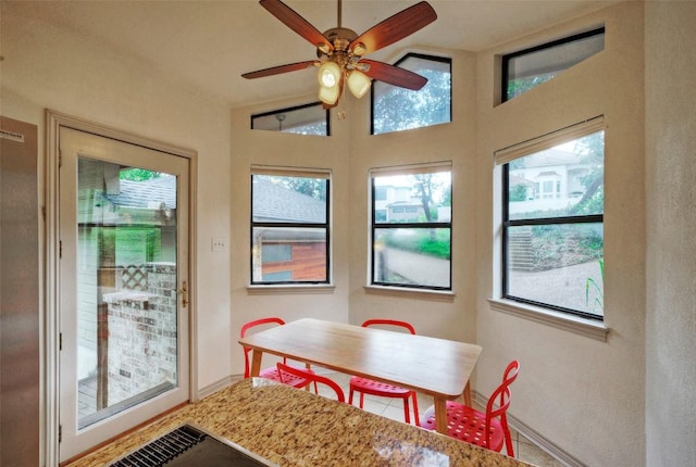 6605 Ladera Norte, Austin, TX 78731 - dining space with healthy amount of natural light and a ceiling fan