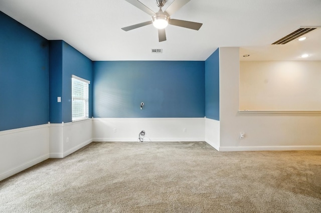 6116 Whipple Way, Austin, TX 78745 - carpeted empty room with ceiling fan and recessed lighting