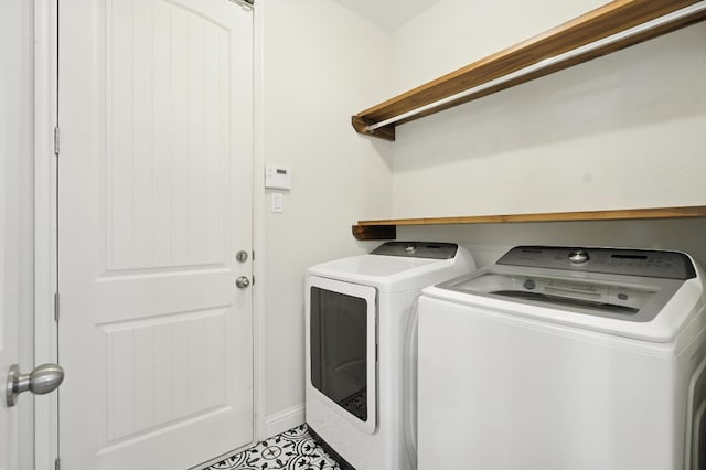 6116 Whipple Way, Austin, TX 78745 - washroom with separate washer and dryer and baseboards