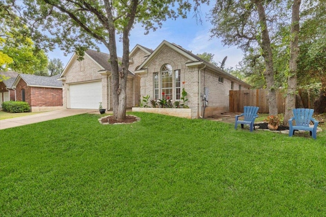 9012 Meacham Way, Austin, TX 78749 - ranch-style house featuring driveway, an attached garage, and brick siding