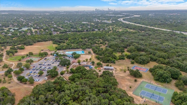 9012 Meacham Way, Austin, TX 78749 - aerial overview of property's location with a heavily wooded area