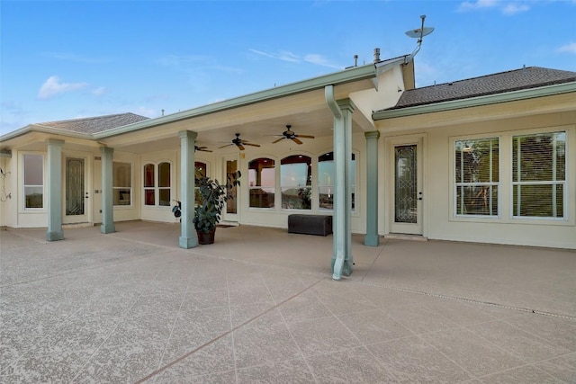 1500 El Cielo, Leander, TX 78641 - rear view of house with a patio area, ceiling fan, and a shingled roof