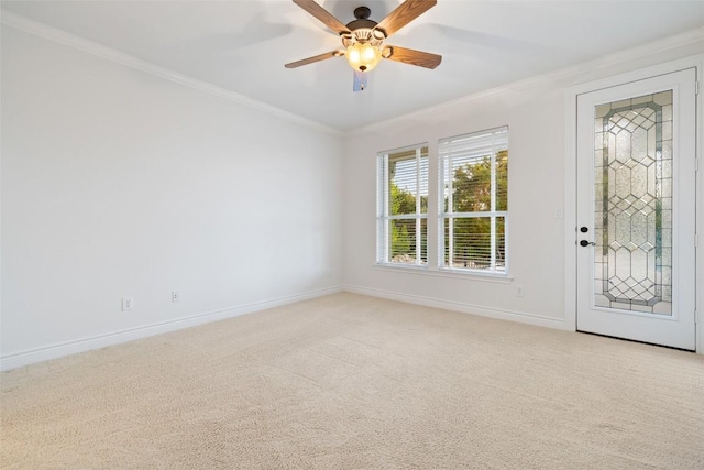 1500 El Cielo, Leander, TX 78641 - carpeted foyer with crown molding and a ceiling fan