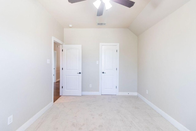 2713 Windy Vane Dr, Pflugerville, TX 78660 - unfurnished bedroom with carpet flooring, ceiling fan, and vaulted ceiling