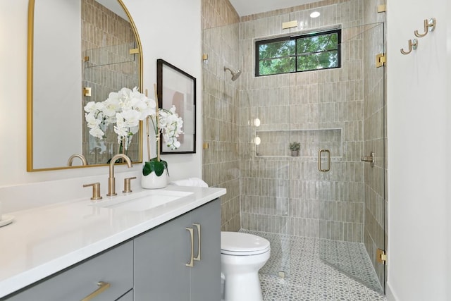 2007 Pasadena Dr, Austin, TX 78757 - bathroom with vanity, a shower stall, and tile patterned floors