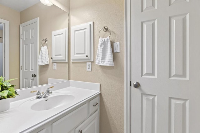 1343 River Forest Dr, Round Rock, TX 78665 - bathroom featuring vanity and a textured wall